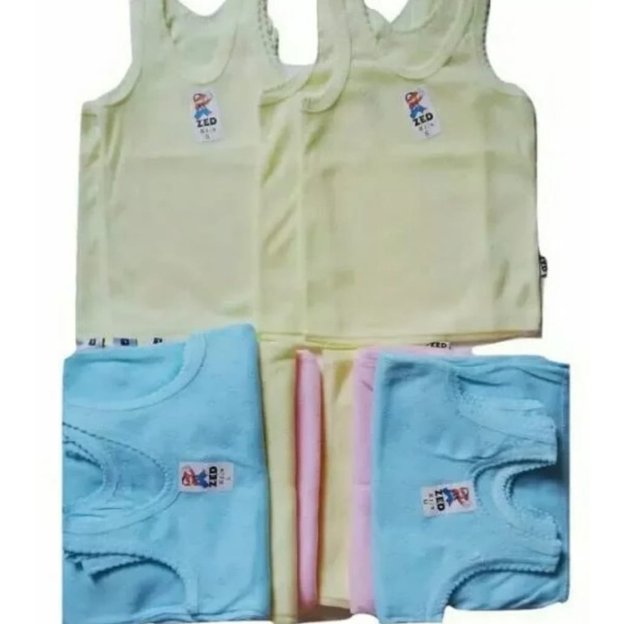 Singlet bayi  warna warni / Kaos dalam murah isi 6 pacs SNI