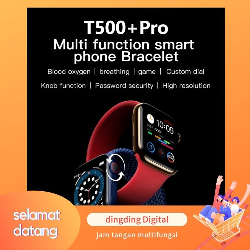 SmartwatchT500+pro Pengisian magnet smartwatch pria Panggilan Bluetooth smartwatch Wanita apple watc