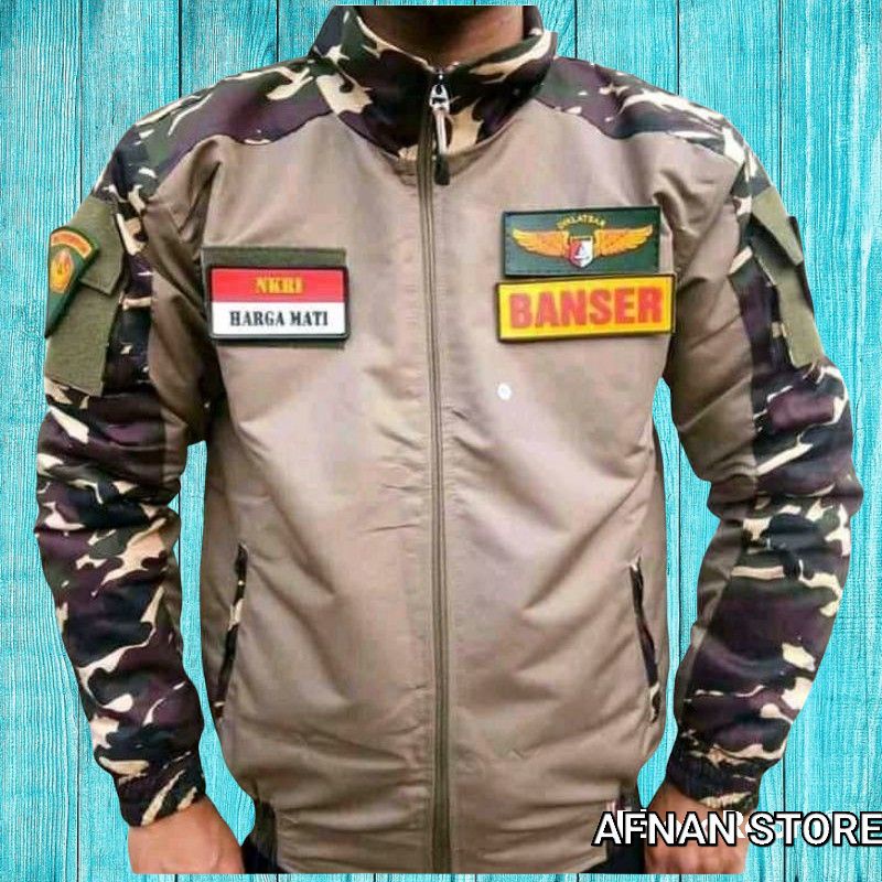 JAKET BANSER BOMBER KOMBINASI DORENG NASIONAL KATUN TWILL ANTI LUNTUR