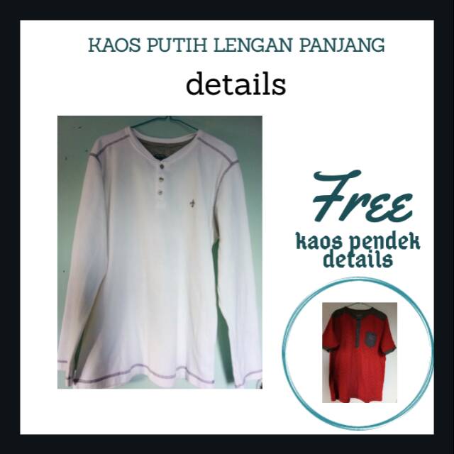 [Dengan Video] Kaos details lengan panjang free kaos details lengan pendek