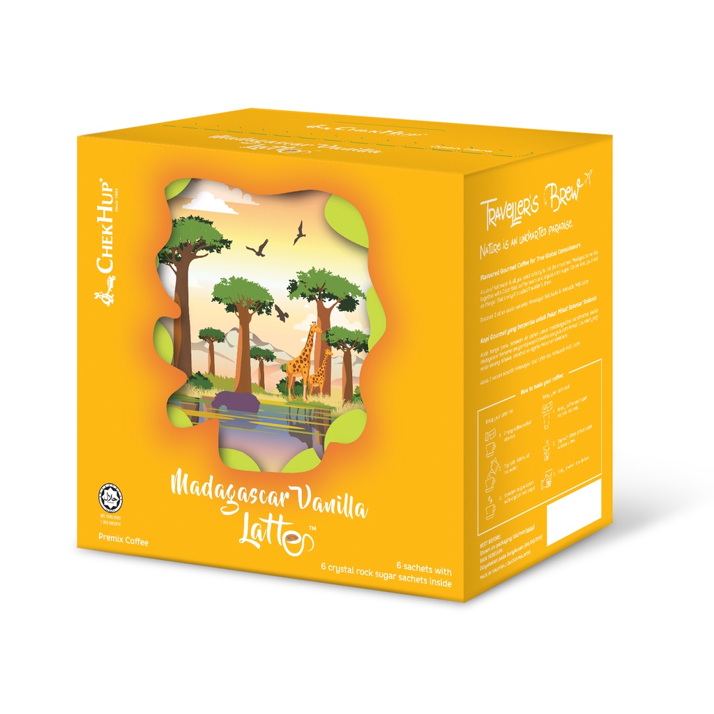 

Chek Hup Madagascar Vanilla Latte Instant Coffee 6 x 28 Gram