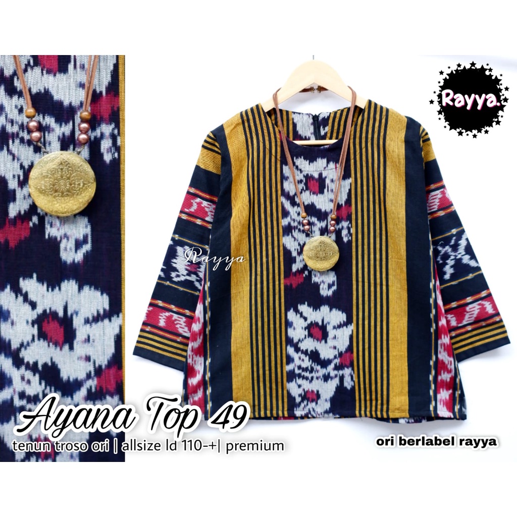 Blouse Batik Tenun by Butik Batik Solo Bahan Tenun kode AYANA TOP