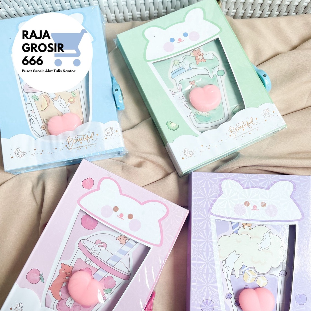 

Buku gembok Boba Bubble tea minuman lucu book diary gembok berwarna ukuran A6 dengan kunci gembok IMUT LUCU
