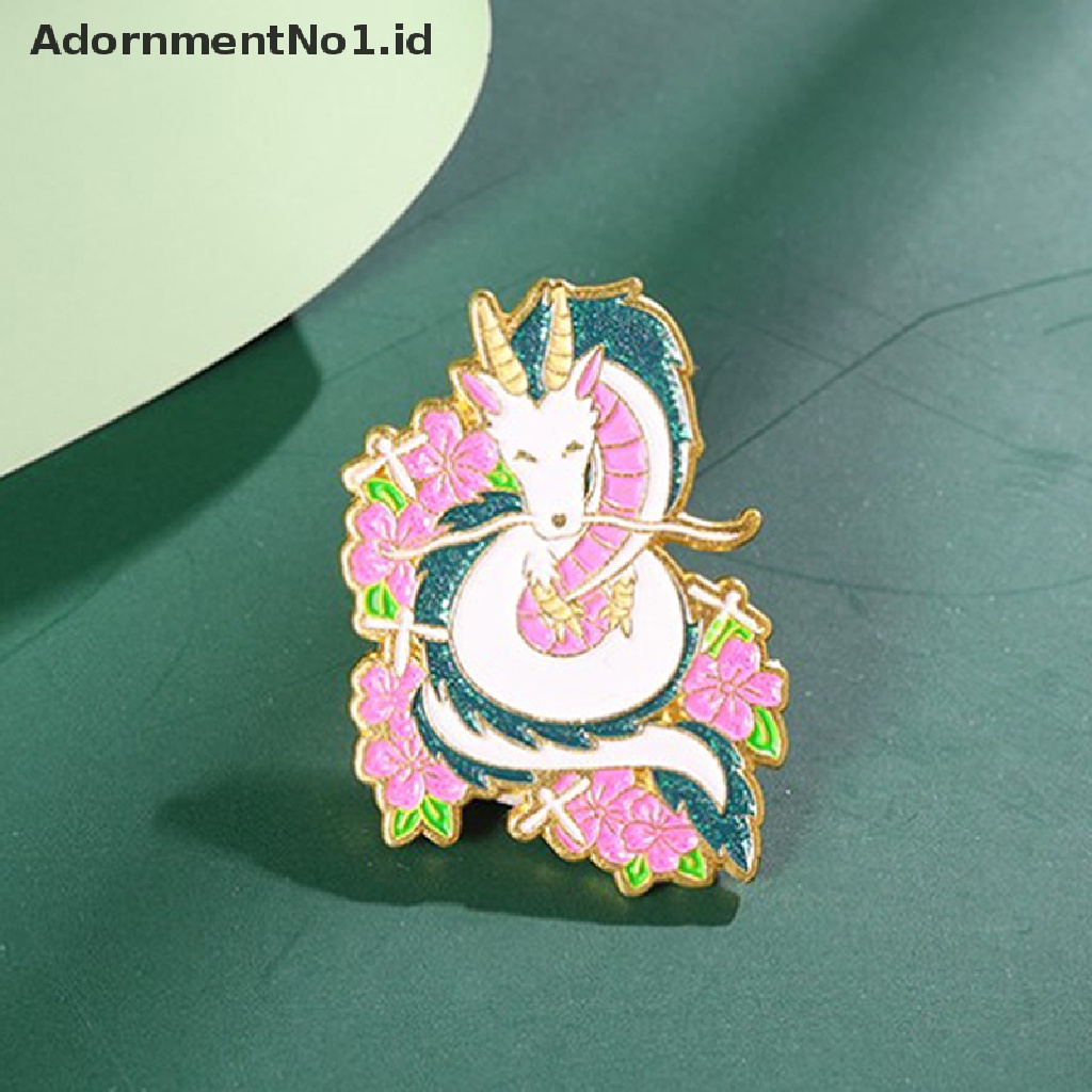 (AdornmentNo1) Bros / Pin Fashion Gaya Jepang Motif Naga Putih Bahan Metal Untuk Aksesoris Wanita (ID)