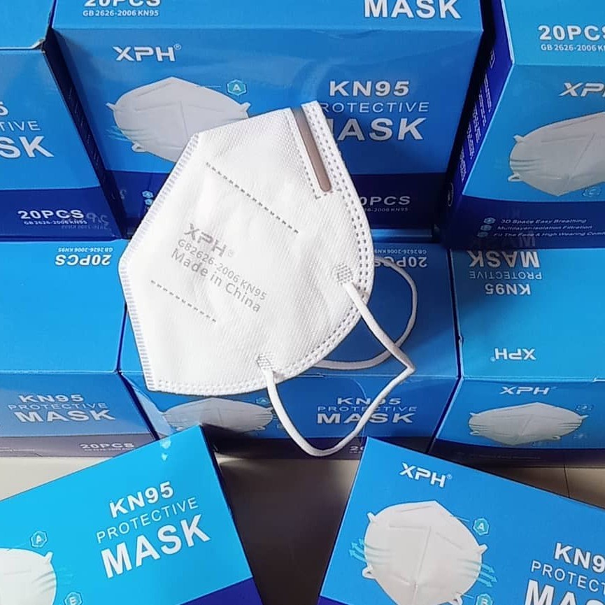 Masker KN95 Earloop XPH isi 20pcs GB 2626-2006 Kawat Luar Protective