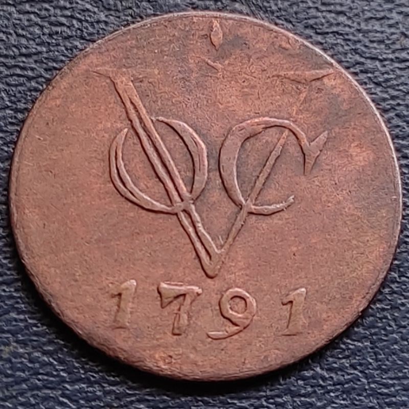 Uang Koin Kuno Lama 1 Duit VOC Gelderland Tahun 1791 Rare