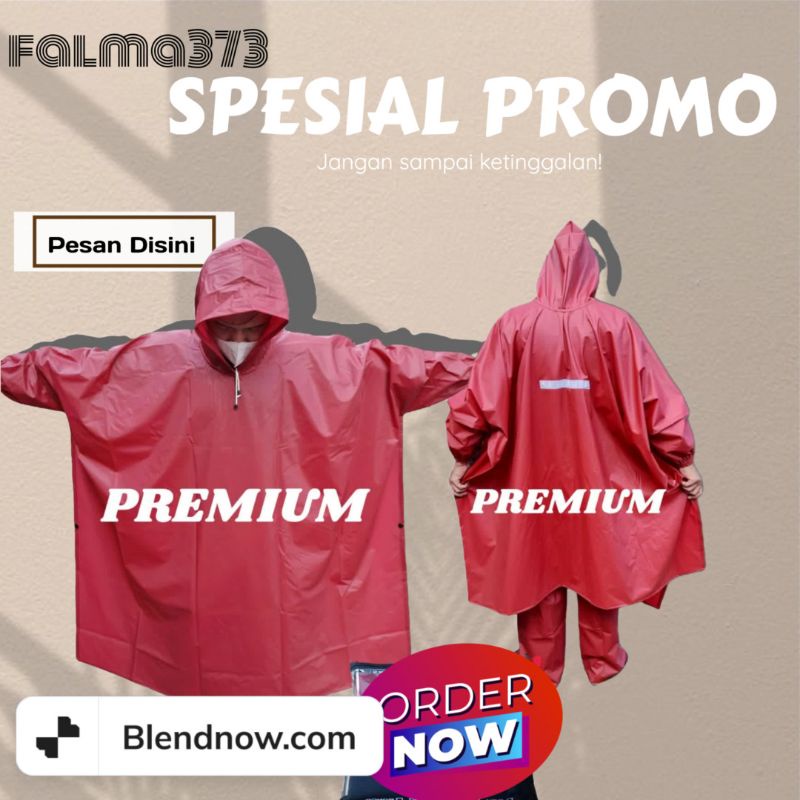 Jas Hujan Ponco Lengan Celana Raincoat pria wanita pvc 025 Star