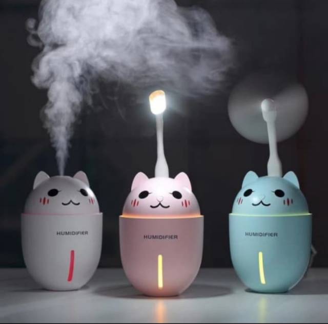 PET HUMIDIFIER adorable Air 3in1 Usb LED Mini Fan pelembap ruangan