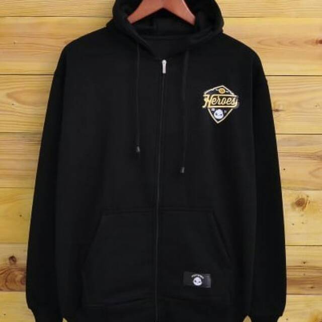 Jacket hoodie polos hitam