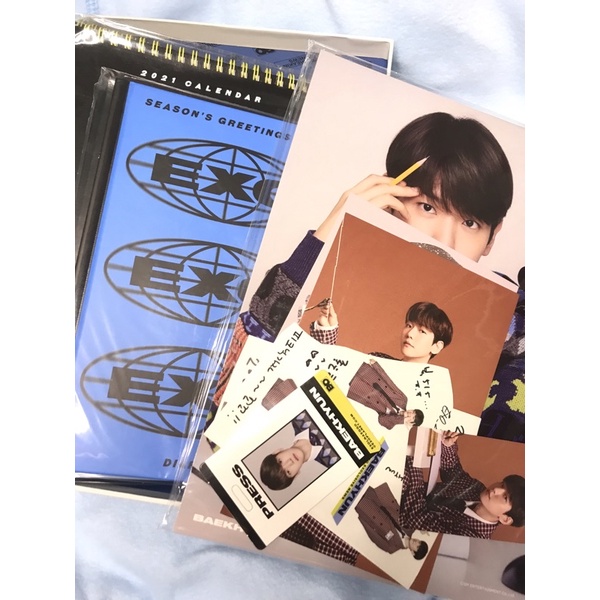 exo season greetings 2021 pob ktown4u sealed baekhyun set desk calendar diary benefit photocard pc p