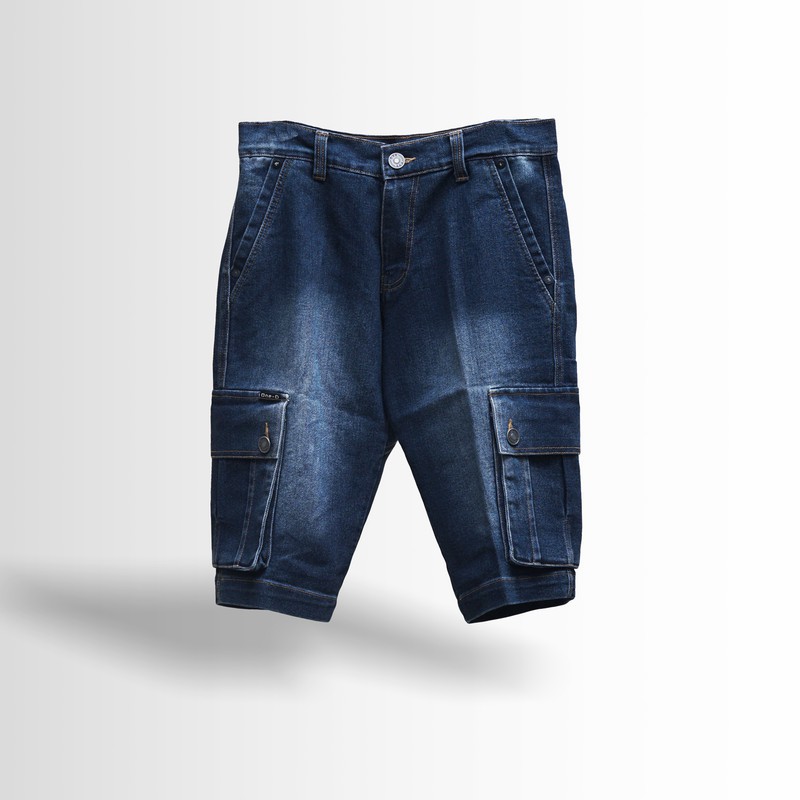 Blue Black Cargo  Jeans  Shorts Celana  Cargo  Shopee 