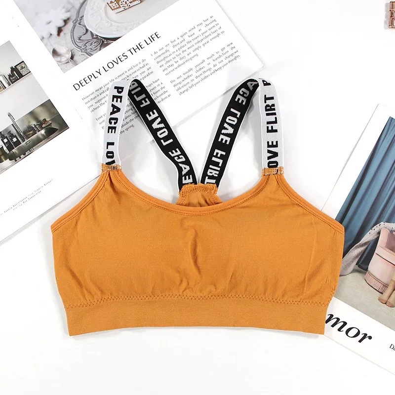 Sport Bra Push Up Gym Fitness Senam Zumba Jogging Yoga Pakaian Dalam Olahraga Wanita High Quality-bra-9 kuning