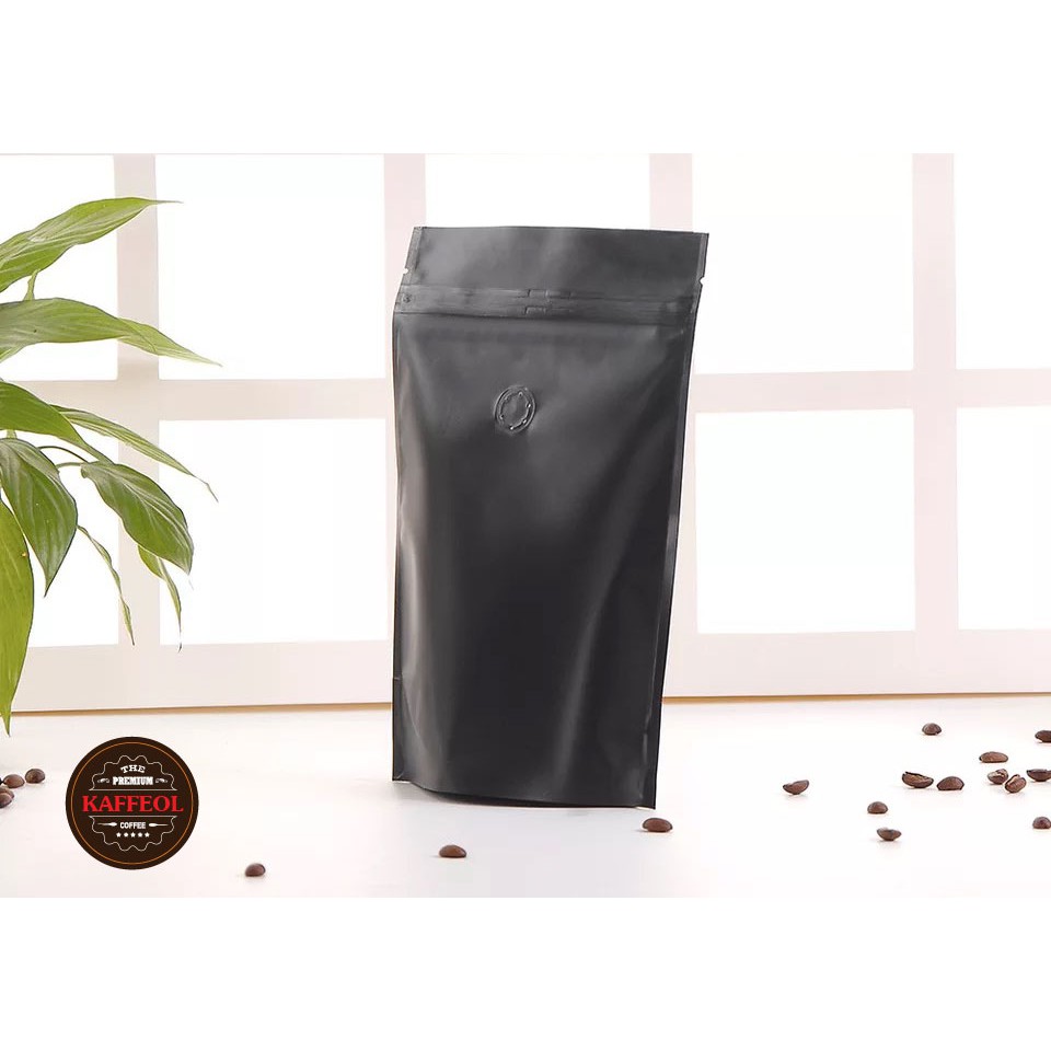 

Coffee Bag / Kemasan Kopi Standar [Valve+Zipper] [250g] [Black Doff]
