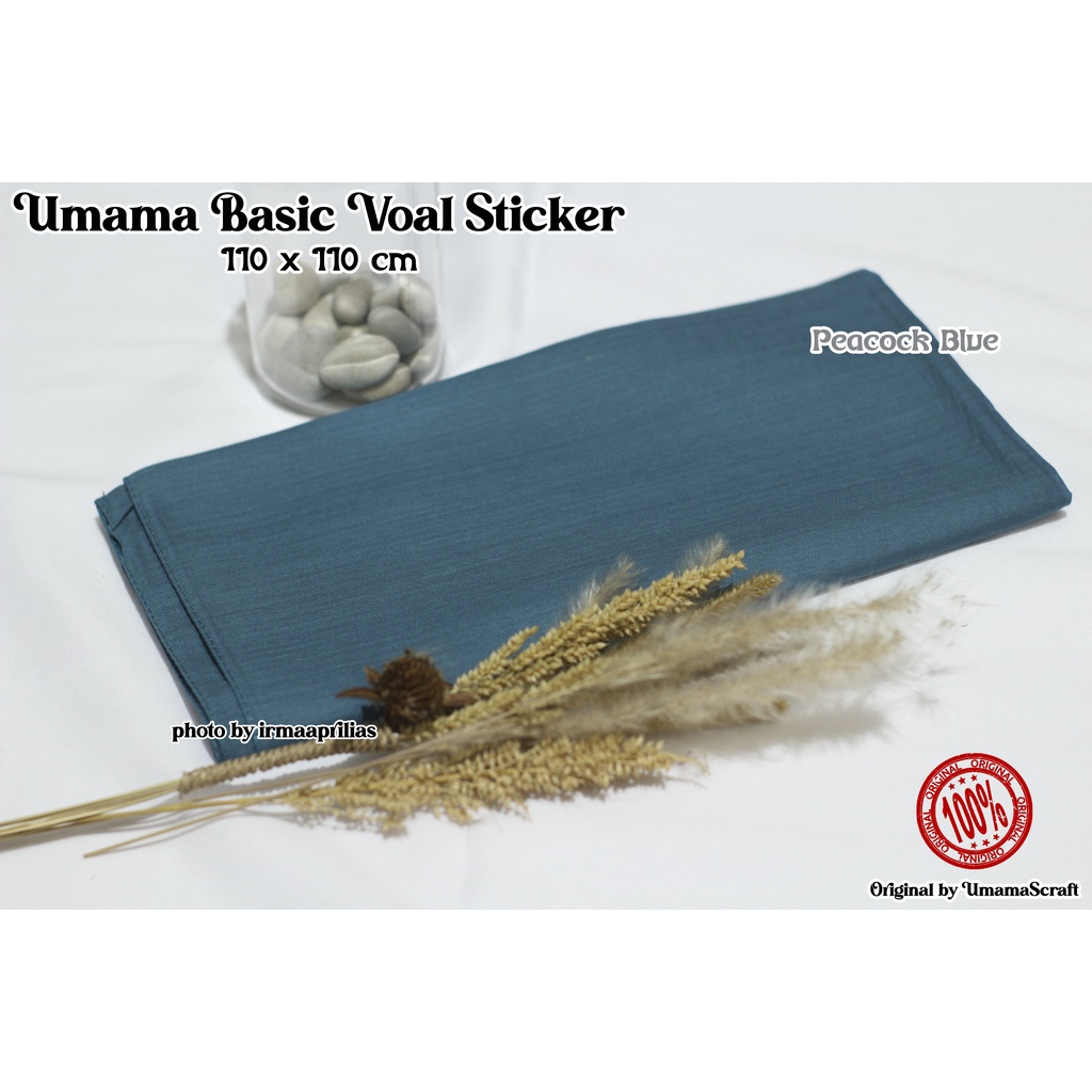 Hijab Basic Voal Umama Jilbab Segi Empat Polos Umama Kerudung Polos Segi Empat Part 2-PEACOCK BLUE