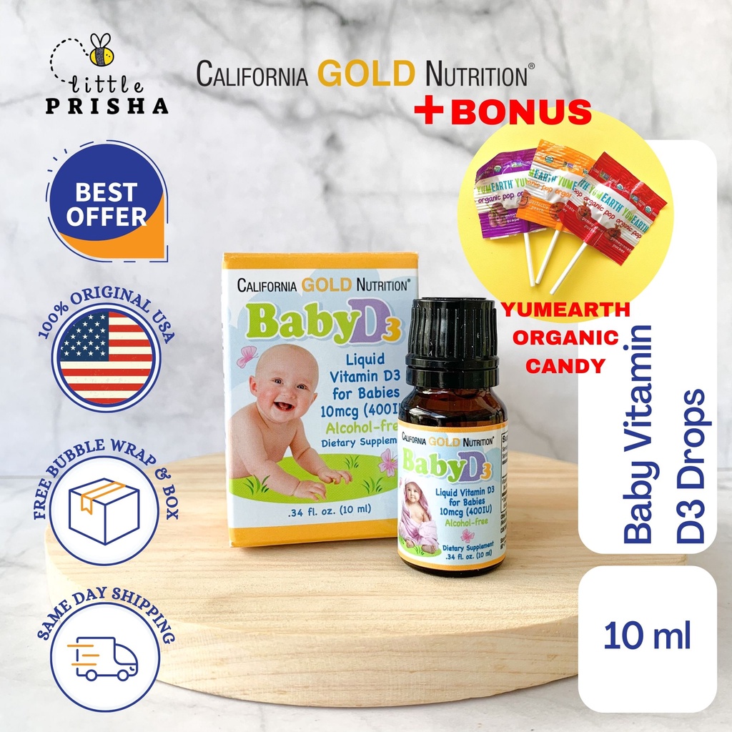 Jual California Gold Nutrition Baby Vitamin D3 Drops Little Prisha ...