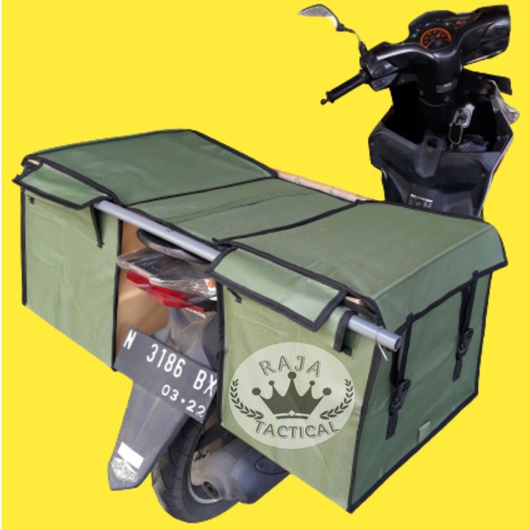 Tas Motor Anti Air Tebal Kuat Tas Obrok Pos Kurir Keranjang Motor Kecil