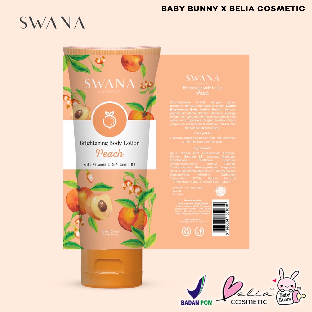 ❤ BELIA ❤ SWANA Brightening Body Lotion 100mL | BPOM by Hanasui