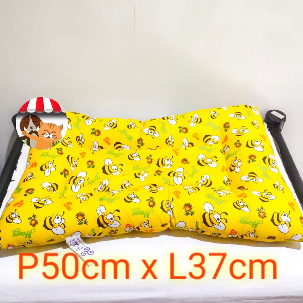 Pet Bed Bantal Kasur Hewan Peliharaan Kucing Anjing Persegi Motif