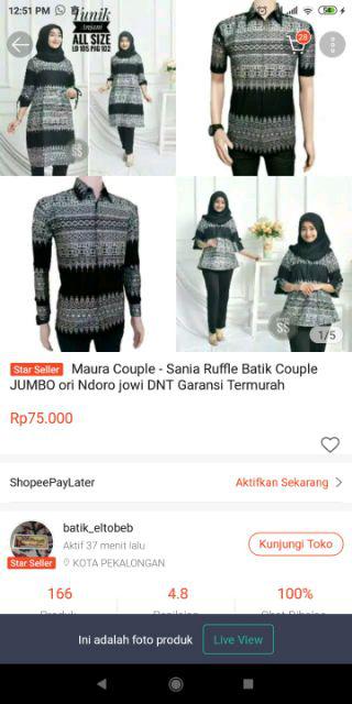 Maura Couple - Sania Ruffle Batik Couple Jumbo Ori Ndoro Jowi Dnt Garansi Termurah