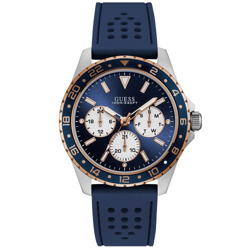 Jam Tangan Guess Pria Original Analog Blue Silicone - W1108G4