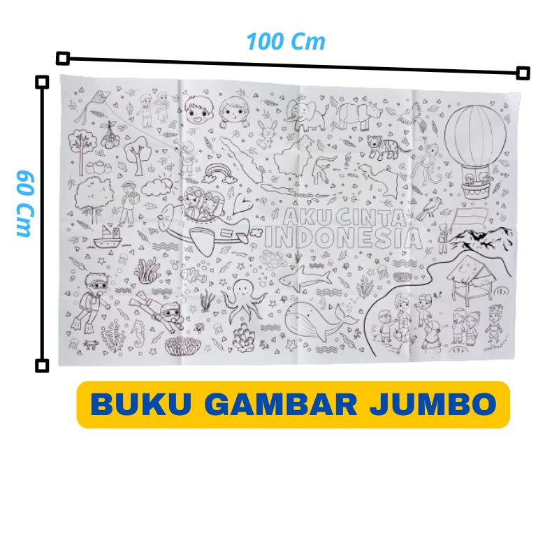 

BUKU GAMBAR JUMBO /AKU CINTA INDONESIA / BIG COLORING SHEET JUMBO
