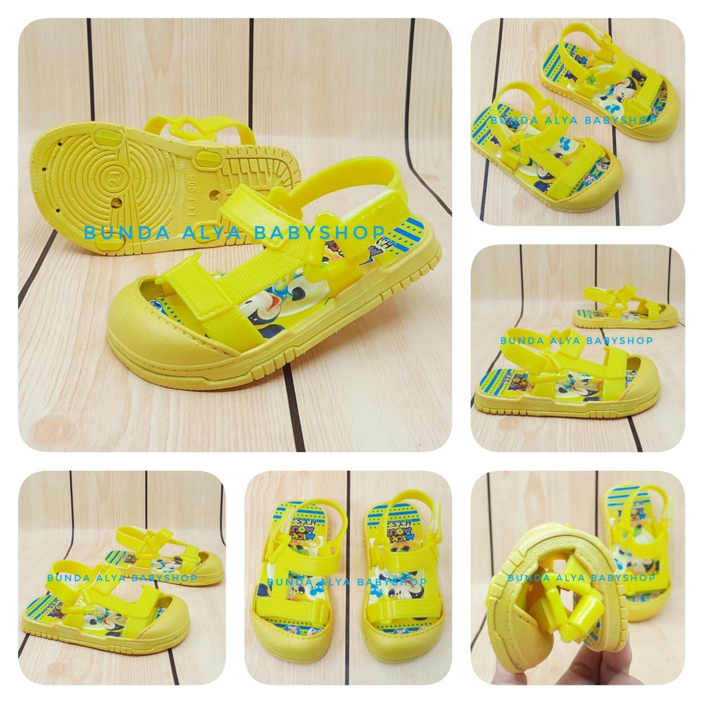 Sendal Anak Laki Laki Umur 9 Bulan 1 2 3 4 5 Tahun KUNING Anti Licin Motif Kartun Alas Karet Sepatu Sandal Anak Cowok Elastis Lucu Nyaman DIpakai