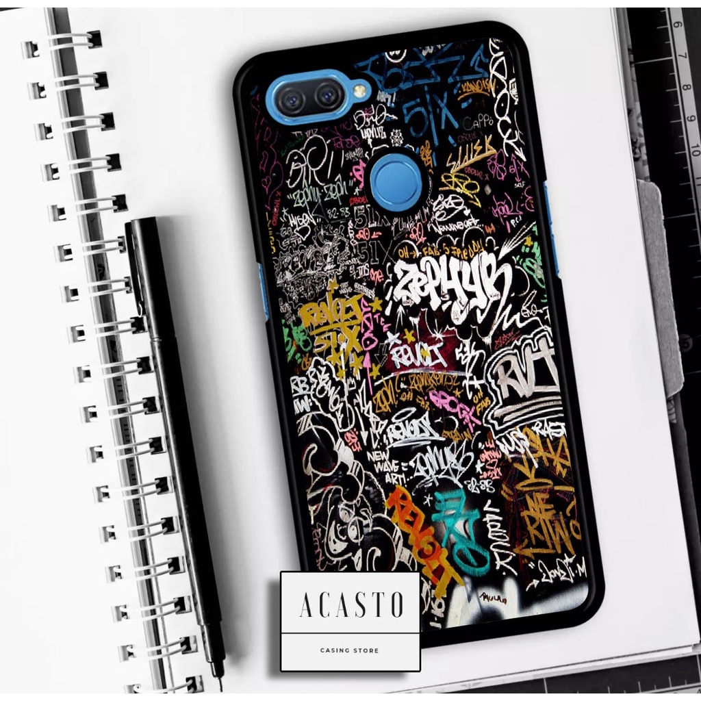 ACASTO Case Oppo A3s/ A5s/ A7/ A12/ A11k notif fashion aesthetic grafity theme unik keren custom cas