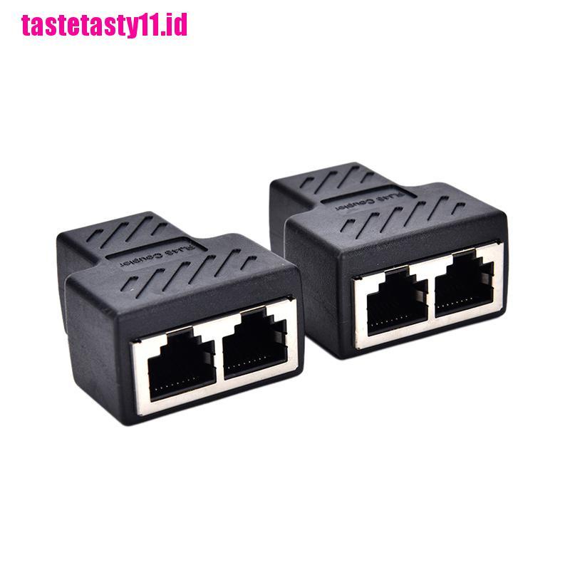 Adapter Splitter Plug Kabel Jaringan LAN ethernet RJ45 1 Ke 2