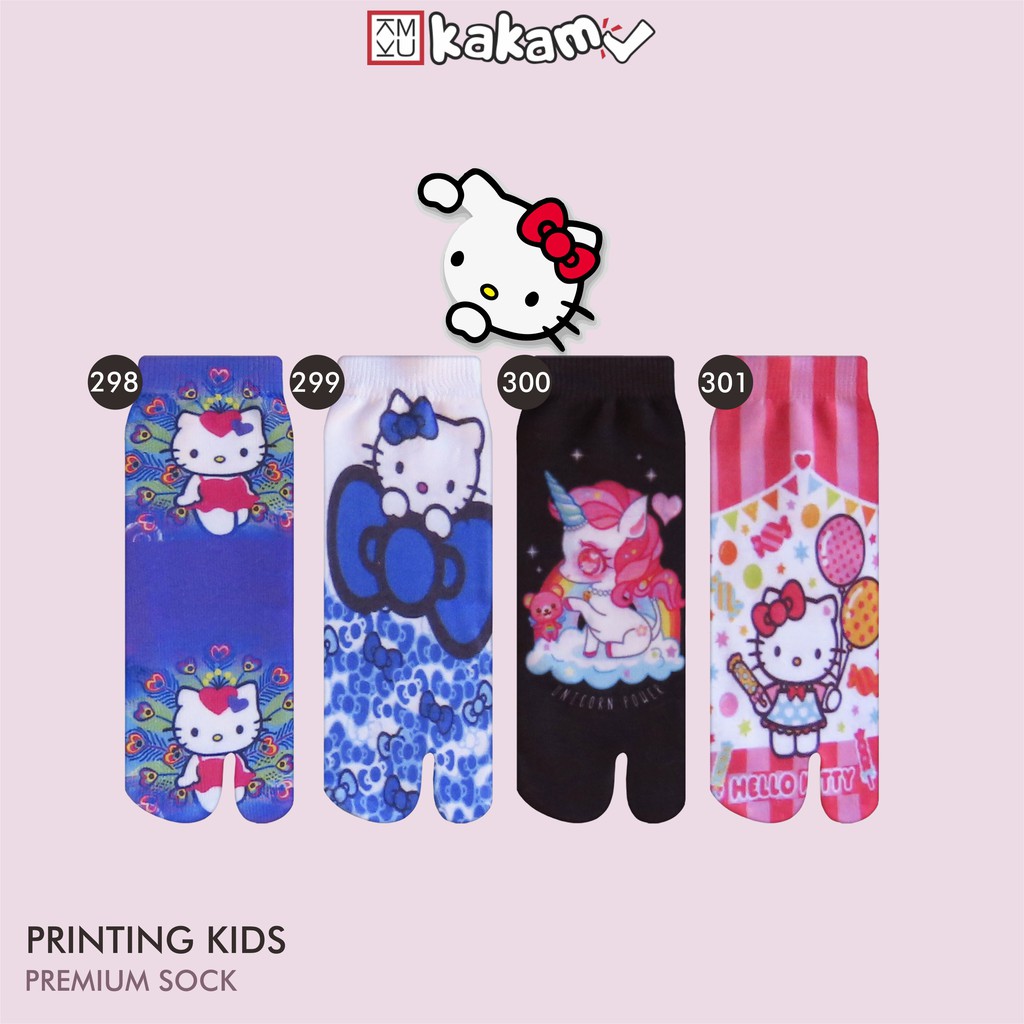 Kaos Kaki Jempol Anak Printing Karakter Unicorn, Hello Kitty 15