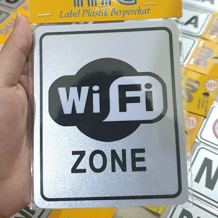 

Stiker Sticker Tempel Tulisan WIFI ZONE Dengan gambar logo