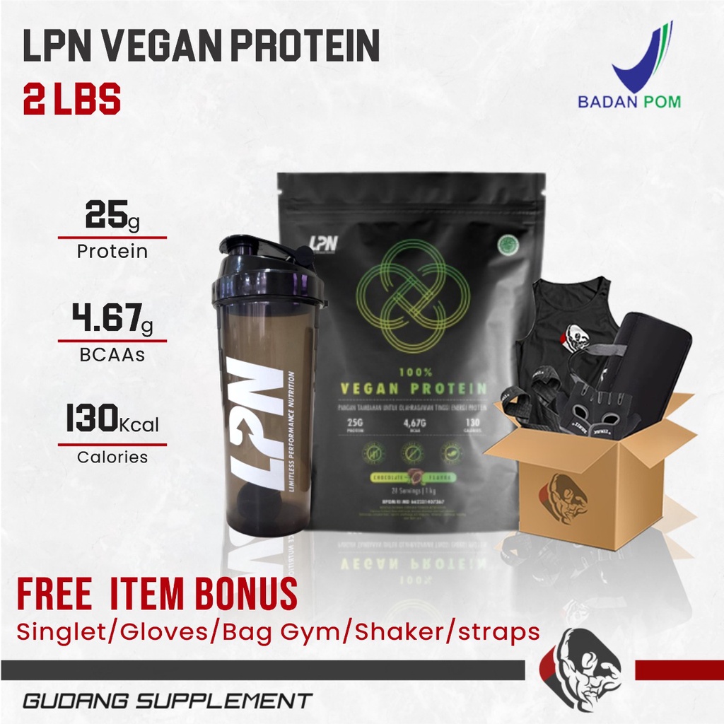 LPN 100% Vegan Protein 2,2lbs BPOM Halal Whey Protein Vegan Diet whey