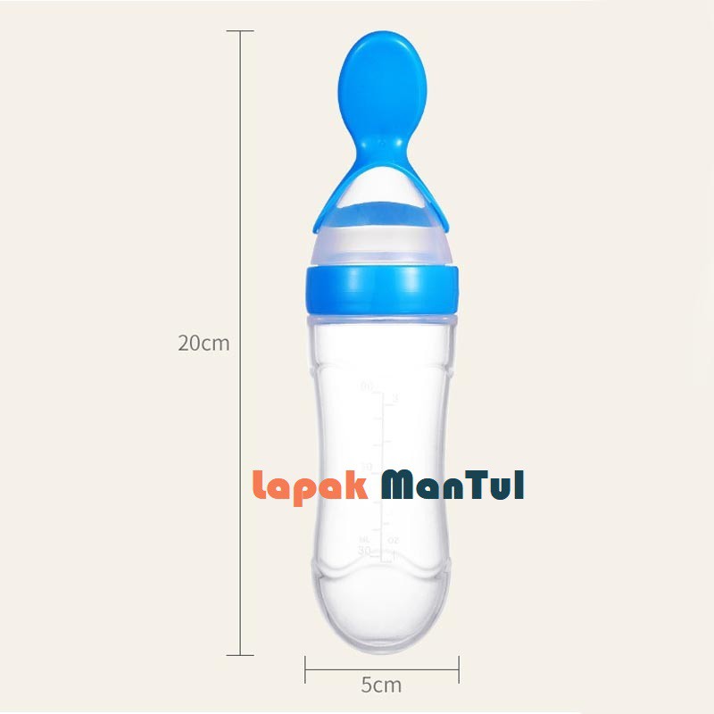 LM-0001 Botol Sendok Makan Bayi MPASI Baby Feeder BPA Free Botol Bayi Silikon Anti Tumpah