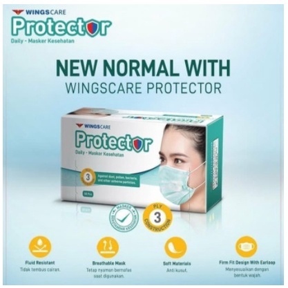 Masker Wings Protector 3 Ply isi 50