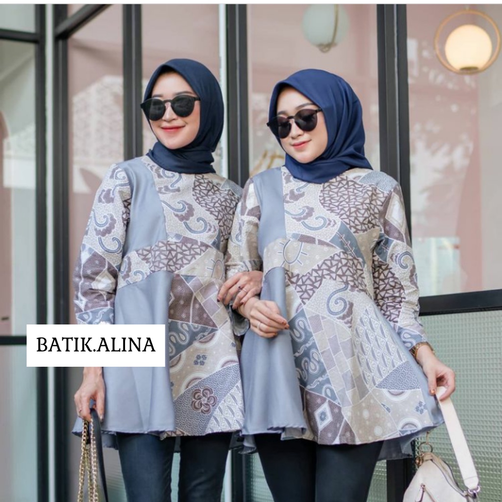 Simply Blouse Baju Batik Wanita Modern Atasan Batik Wanita Blouse Batik Kerja Wanita Batik Kantor M L XL XXL Seragam Batik