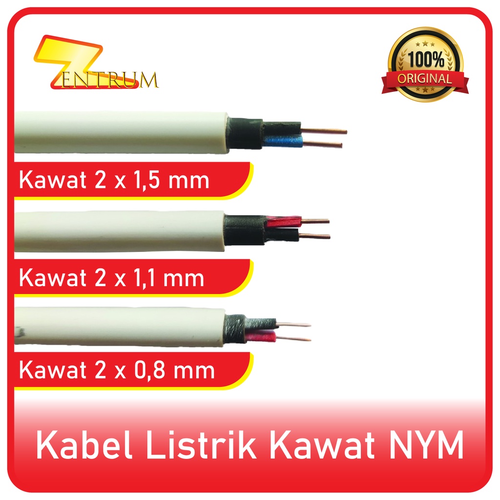 Kabel Listrik Kawat NYM 2 x 1.5 (PER METER)