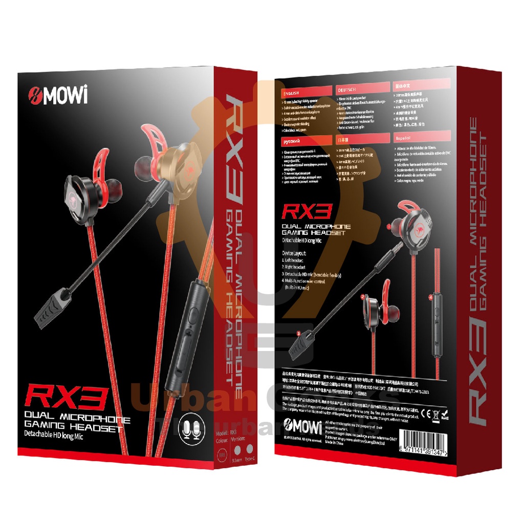 Headset Gaming Plextone XMOWi RX3 Type CDual Microphone Detachable