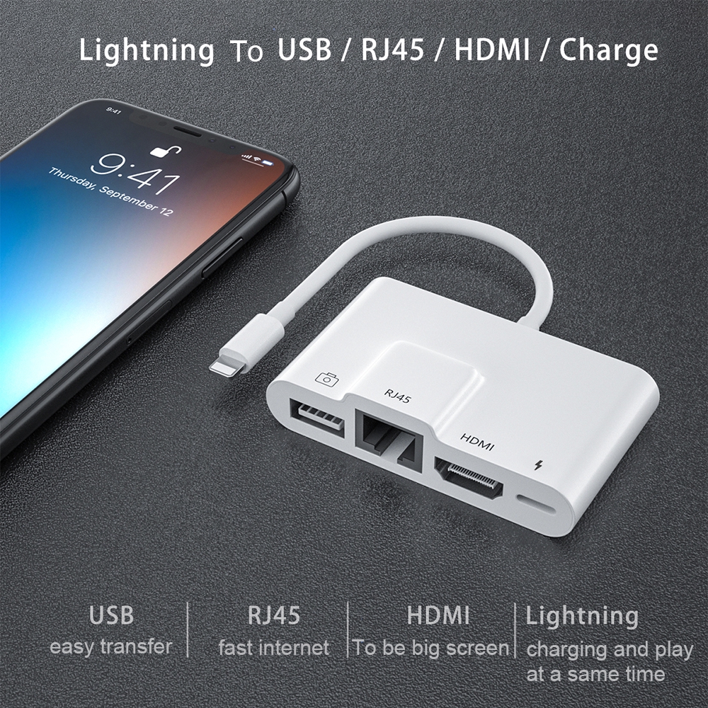 OTG USB Camera Reader wired internet charging converter