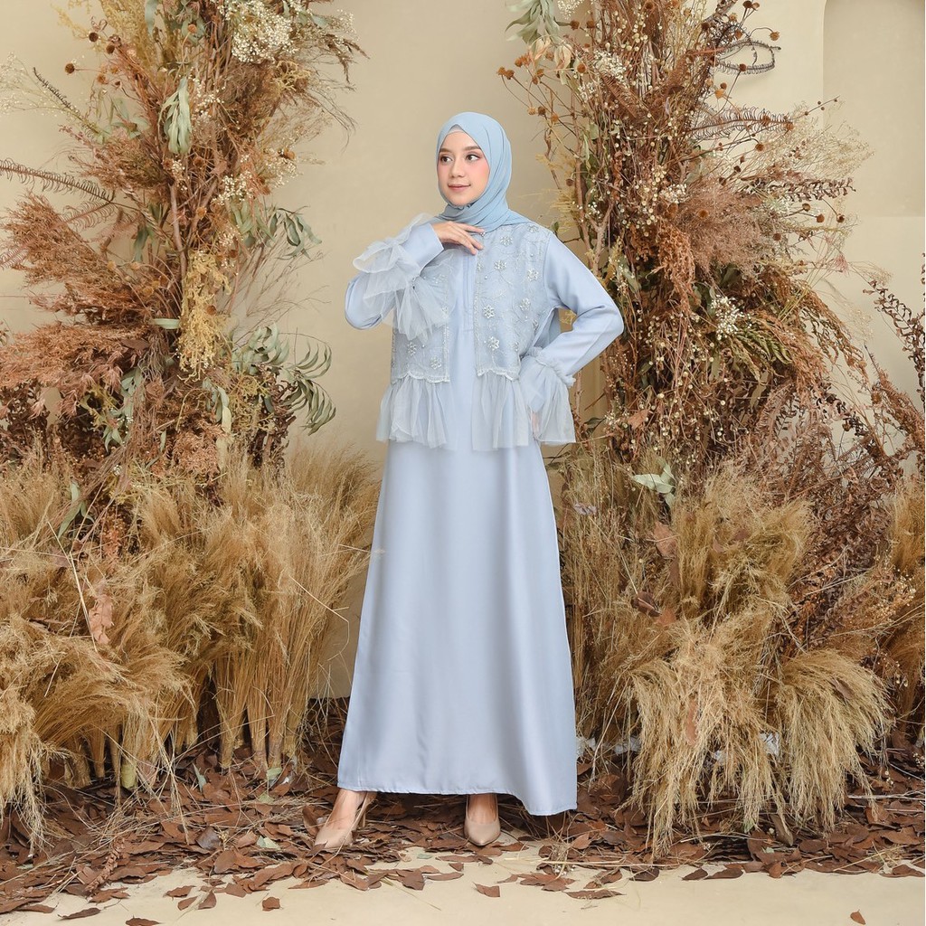 Dress Wanita Kekinian Fashion Kondangan Gamis Remaja Muslim Outfit Muslim Terbaru 2021 Aulia