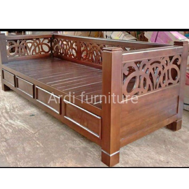 Daybed kursi ukir kayu jati bale bale jati kursi bangku kayu jati ukir jepara