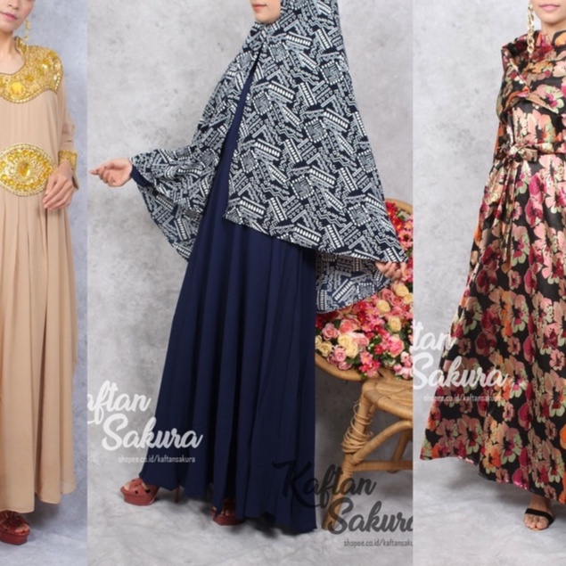 Gamis syar'i wanita muslim terbaru gamis one set khimar mewah simple ukuran allsize lebaran termurah 2022