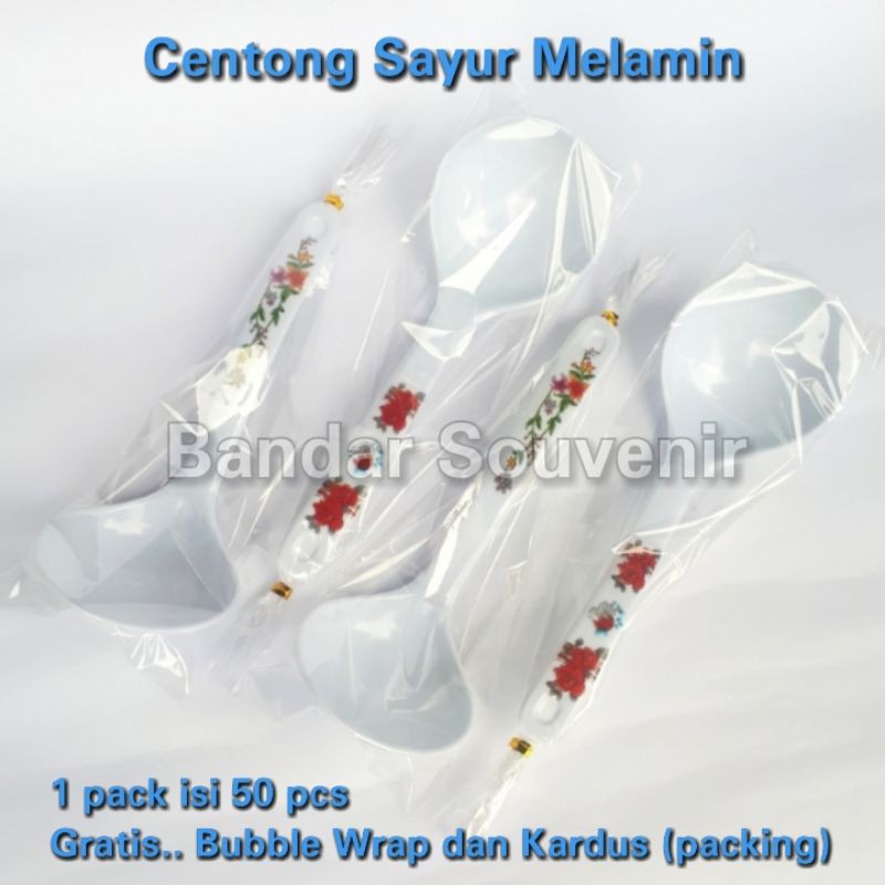 isi 50 Centong Sayur Melamin Souvenir Kemasan Plastik Gratis Bubble &amp; Kardus