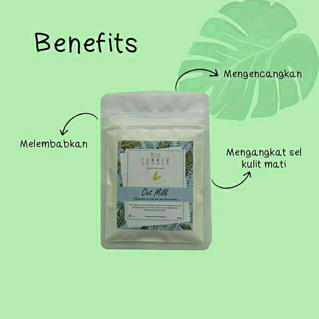 Masker Bubuk Organik Oat Milk 30gr