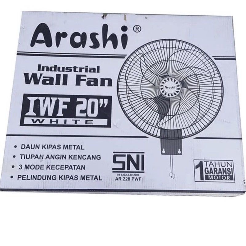 Arashi Industrial Wall Fan AR 228 PWF 20A Kipas Angin Dinding IWF - 20 Inch