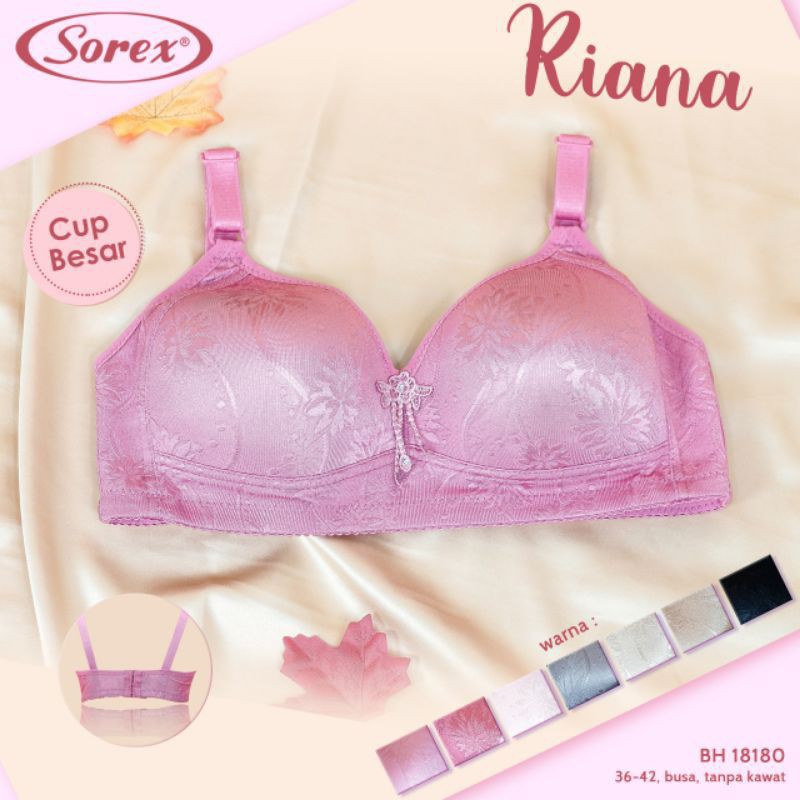 gof Bra BH SOREX 18180 Tanpa Kawat Busa Tipis Pakaian Dalam Underwear Wanita Bra Ukuran 36/42