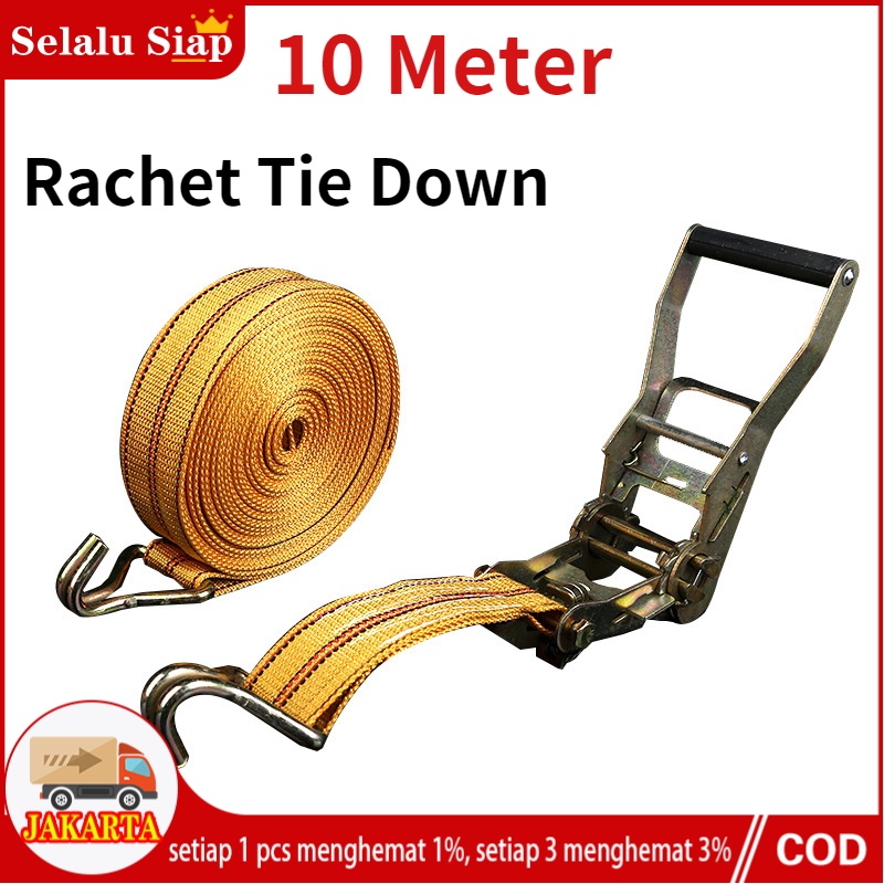 Gladiator Rachet Tie Down 10 Ton X 10 Meter - Tali Ikat Barang Mobil Truk 4CMX 1000CM