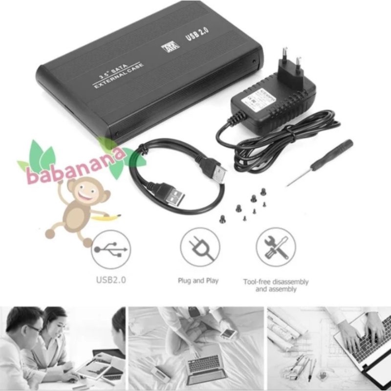 Enclosure casing HDD 3.5 inch storage case hardisk external sata usb