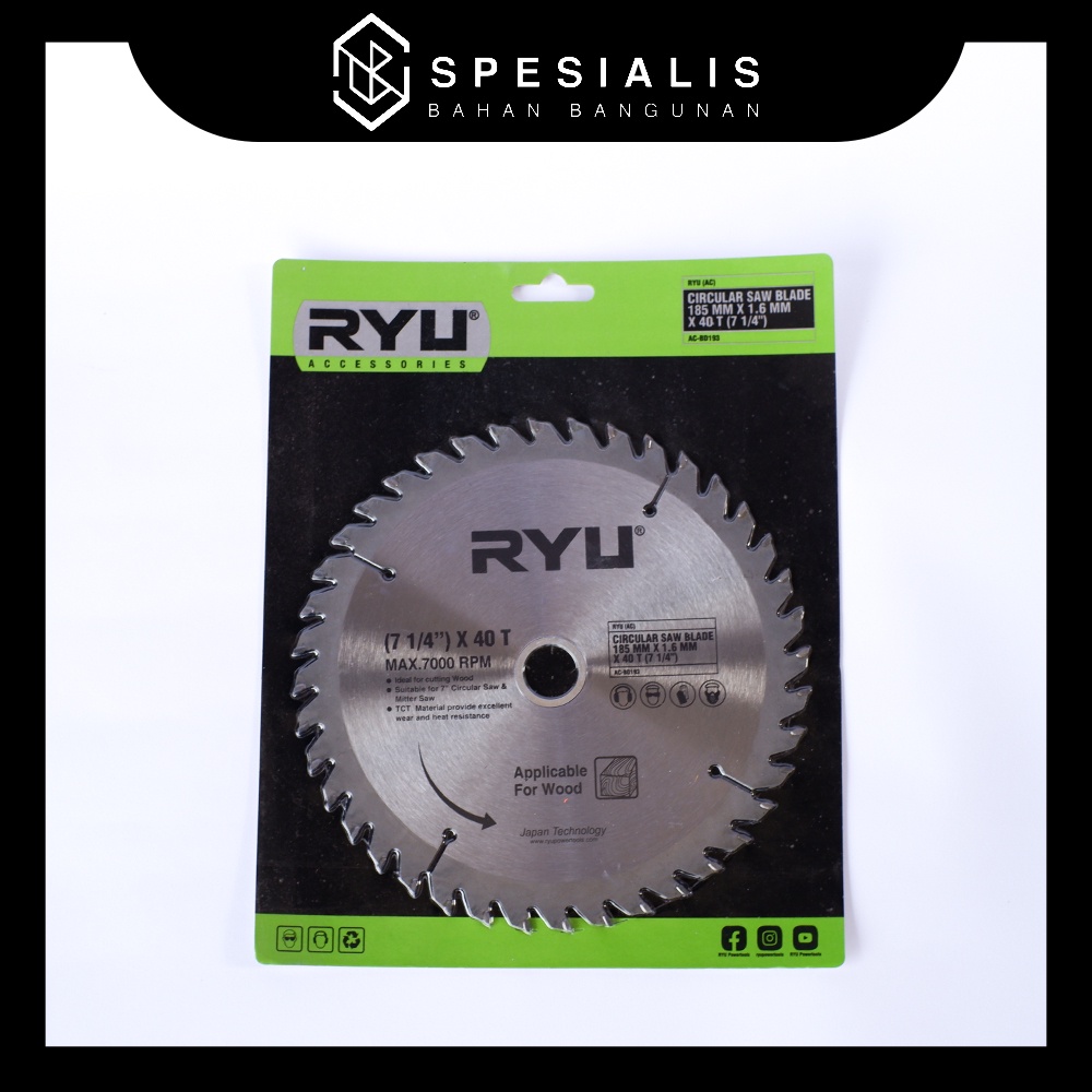 Ryu Circular Saw Blade 4 Inch 60T Mata Gerinda Potong Kayu