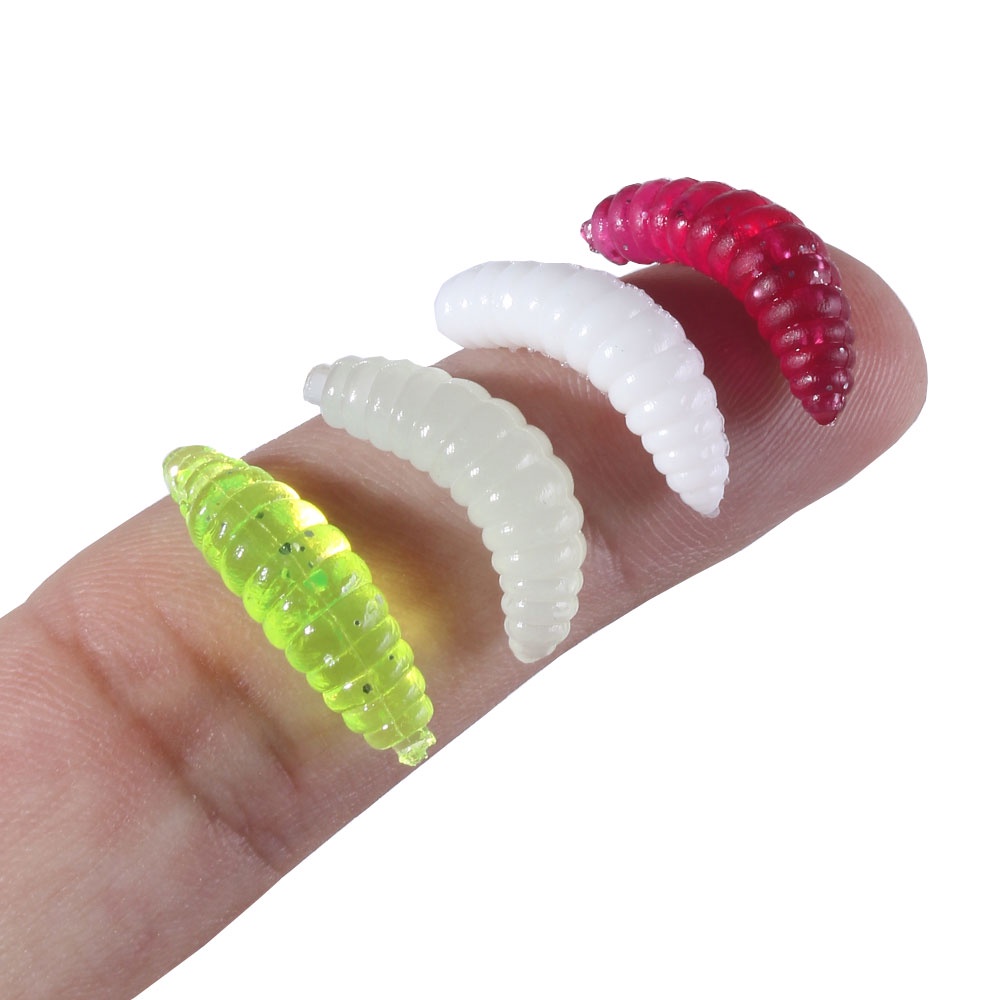 Hengjia 50 Pcs / Kantong silicone Worm Bait Umpan Pancing Soft Bait Bentuk Cacing Imitasi Ukuran 2cm 0.45g fishing Lures