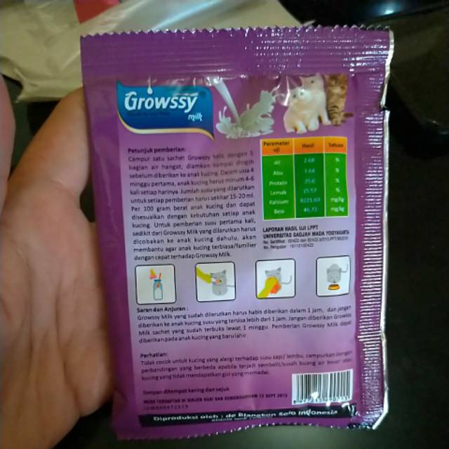 SUSU KUCING SHASET GROWSSY MILK 20G (BELI 10 GRATIS 1)