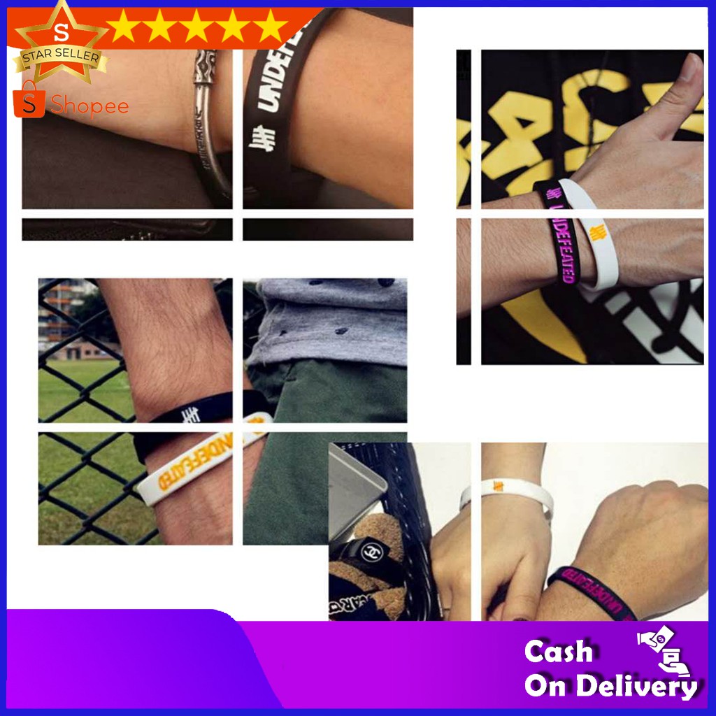 COD BRACELET TANGAN PRIA - GELANG KARET UNDEFEATED SPORT ORI